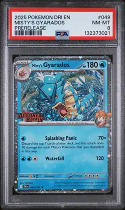Misty's Gyarados #049 Holo Rare Pokemon TCG Destined Rivals PSA 8 NM-MT - 5831 - Image 1