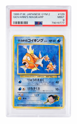 PSA 9 1999 Pokemon P.M. Japanese Giovanni's Magikarp #129 POP 153 - Image 1