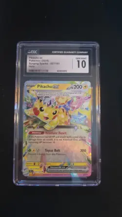2024 POKEMON SURGING SPARKS HOLO #057/191 PIKACHU EX CGC 10 GEM MINT - Image 1