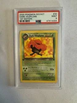 2000 Pokemon - 1st Edition Dark Vileplume Rare - Team Rocket 30/82 - PSA 9 Mint! - Image 1