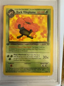2000 Pokemon - 1st Edition Dark Vileplume Rare - Team Rocket 30/82 - PSA 9 Mint! - Image 3