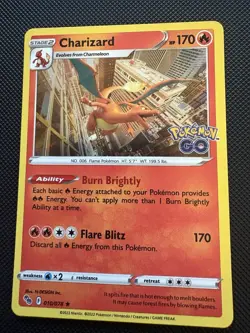 Pokemon TCG Charizard Pokemon Go 010/078 Holo Holo Rare MINT - Image 1
