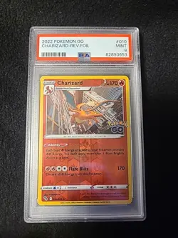 Pokemon TCG PSA 9 Charizard Pokemon Go 010/078 Reverse Holo Rare - Image 1