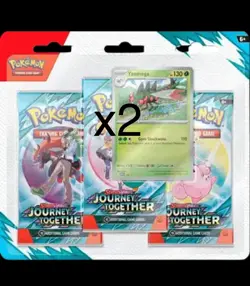 x2 Pokemon TCG: Scarlet & Violet | Journey Together | 3-Pack Blister - Image 1