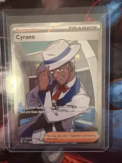 Pokemon TCG Cyrano Trainer Surging Sparks Ultra Rare Card 230/191 - Image 1