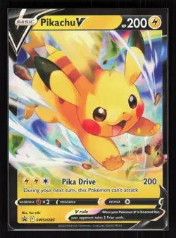 Pikachu V Holo Promo Pokemon SWSH: Sword & Shield Promo Cards SWSH285 NM - Image 1