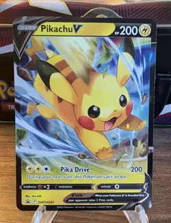 Pokemon TCG Pikachu v SWSH285 Promo Card - Image 1