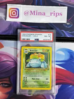 1999 Pokemon Venusaur Spanish Holo Base Set PSA 8 NM/MT - Image 1