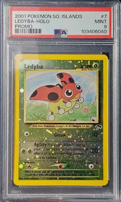Pokemon TCG Ledyba 07/18 Southern Islands Reverse Holo English 2001 PSA 9 SWIRL - Image 1
