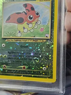 Pokemon TCG Ledyba 07/18 Southern Islands Reverse Holo English 2001 PSA 9 SWIRL - Image 3