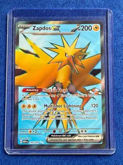 Pokemon Zapdos ex 192/165 Sv: Scarlet & Violet 151 Ultra Rare Holo EN - Image 1