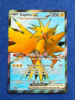 Pokemon Zapdos ex 192/165 Sv: Scarlet & Violet 151 Ultra Rare Holo EN - Image 2