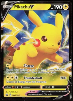 Pikachu V SWSH061 Holo Promo Sword & Shield Promo Pokemon Holo Near Mint - Image 1
