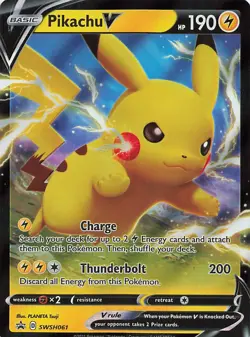 Pikachu V SWSH061 Holo Promo Sword & Shield Promo Pokemon Near Mint - Image 1