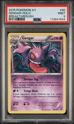 Pokemon Card Gengar Holo 60/162 Breakthrough ENG inglese Mint PSA 9 - Image 1