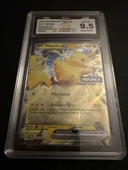 Pokemon 2024 Scarlet & Violet Indomilk Quaxly Pikachu EX Promo 195/SV-P BCTC 9.5 - Image 1