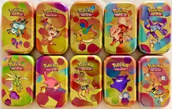 Pokemon Mini Tin W/Coin, Art & Extra Cards-Opened/No Packs - Pick Your Favorite! - Image 1