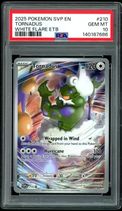 Pokemon 2025 Tornadus 210 Black Star Promo White Flare ETB GEM MINT PSA 10 - Image 1