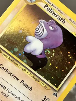 deadly Fart Swirl 🌀 Poliwrath 9/75 ~ Pokemon ~ Neo Discovery ~ Holo Rare ~ LP - Image 4
