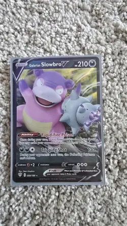 Pokemon TCG Galarian Slowbro v Darkness Ablaze Ultra Rare Card 099/189 - Image 1
