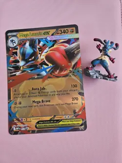 Pokemon TCG Mega Lucario Ex MEP 012 Blackstar Promo (JUMBO) and figure - Image 1