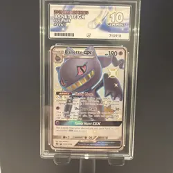 ACE 10 Banette GX Sv61/Sv94 Pokemon Card Hidden Fates: Shiny Vault Holo GEM MINT - Image 1
