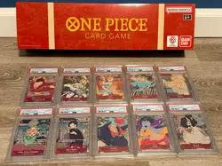 One Piece English Version 1st Year Anniversary Set PSA 10 Sequential Set w/ BOX - Image 1