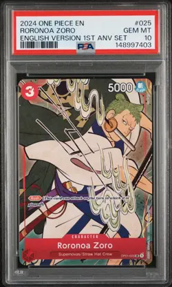 One Piece English Version 1st Year Anniversary Set PSA 10 Sequential Set w/ BOX - Image 3