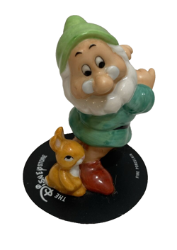 RARE DISNEY STORE SNOW WHITE FOREST FRIENDS DOC DWARF 2.5" PORCELAIN FIGURINE - Image 1