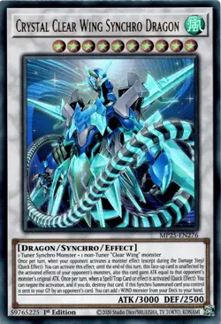 Yugioh Crystal Clear Wing Synchro Dragon MP25-EN276 Ultra Rare 1st Edition NM - Image 1