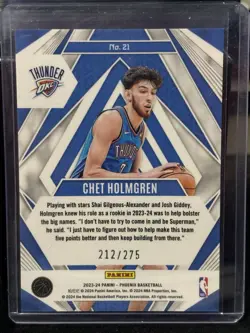 2023-24 Panini Phoenix Chet Holmgren Paragon Maroon Ice Prizm /275 - Image 2