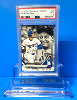 Shohei Ohtani - Lou Gehrig Day PSA Graded 9 ! 2025 Topps Now ! - Image 1
