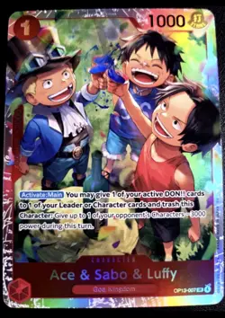 Ace & Sabo & Luffy OP13-007 SR ONE PIECE Tcg Card Game NM RED - Image 1