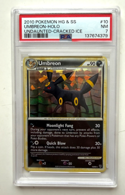 Graded Pokemon Card 10/90 Umbreon Cracked Ice HG & SS Undaunted PSA 7 NM 2010 - Image 1