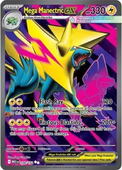 Mega Manectric ex 158/132 ME01: Mega Evolution Pokemon Card NM - Image 1
