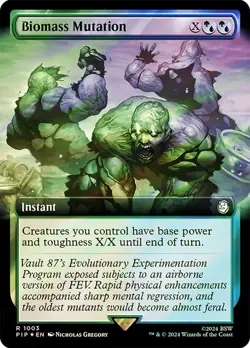 Biomass Mutation Surge Foil Extended Art Fallout Commander NM MTG - Image 1