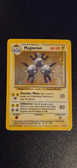 Magneton 9/102 Holo Rare Base Set Unlimited Pokemon HP - Image 1
