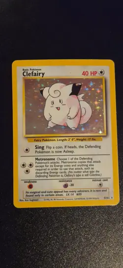 Clefairy 5/102 Holo Rare Base Set Unlimited Pokemon MP - Image 1