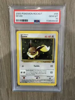 Pokemon PSA 10 GEM MINT 2000 Eevee Team Rocket Card - Image 1