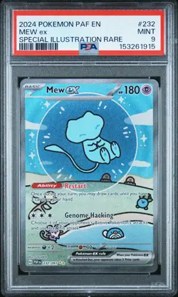 2024 POKEMON PAF EN-PALDEAN FATES SPECIAL ILLUSTRATION RARE #232 MEW EX PSA 9 - Image 1