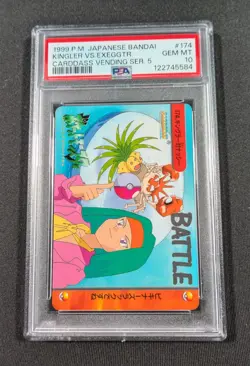 Pokemon Japanese Kingler VS Exeggutor #174 PSA 10 GEM MINT Anime Carddass Ser. 5 - Image 1