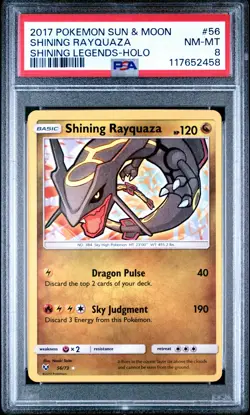 2017 POKEMON SHINING LEGENDS SHINING RAYQUAZA #56 HOLO PSA 8 NM #117652458 - Image 1