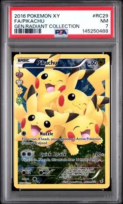 2016 POKEMON XY GENERATIONS RADIANT COLLECTION #RC29 FULL ART/PIKACHU PSA 7 - Image 1