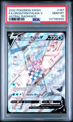 POKEMON SWORD & SHIELD ASTRAL RADIANCE FULL ART/ORIGIN FORME PALKIA V PSA 10 - Image 1