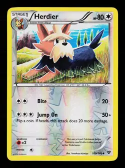 Herdier 109/146 Reverse Holofoil XY Base Set Pokemon Card -B5 - Image 1