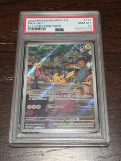PSA 10 Pokemon Mew EN-151 Pikachu #173 Illustration Rare - Image 1