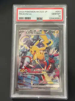 Pokemon Pikachu ex #001/030 2023 World Championships Yokohama Deck PSA 10 MINT - Image 1