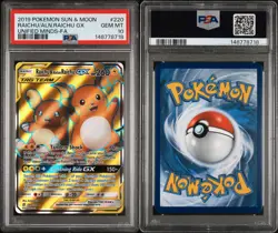 2019 Pokemon Unified Minds Raichu & Alolan Raichu GX 220/236 PSA 10 - New Cert - Image 2