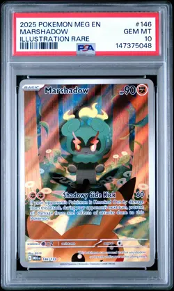 2025 POKEMON MEG EN-MEGA EVOLUTION ILLUSTRATION RARE #146 MARSHADOW PSA 10 - Image 1
