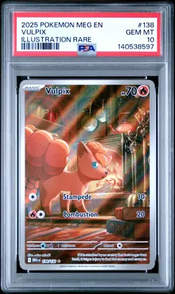 2025 POKEMON MEG EN-MEGA EVOLUTION ILLUSTRATION RARE #138 VULPIX PSA 10 - Image 1